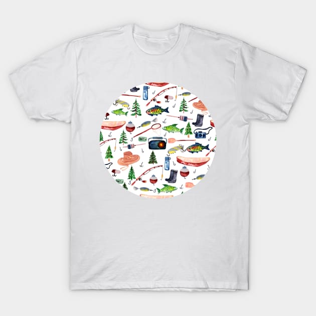 A day at the lake fishing T-Shirt by Harpleydesign